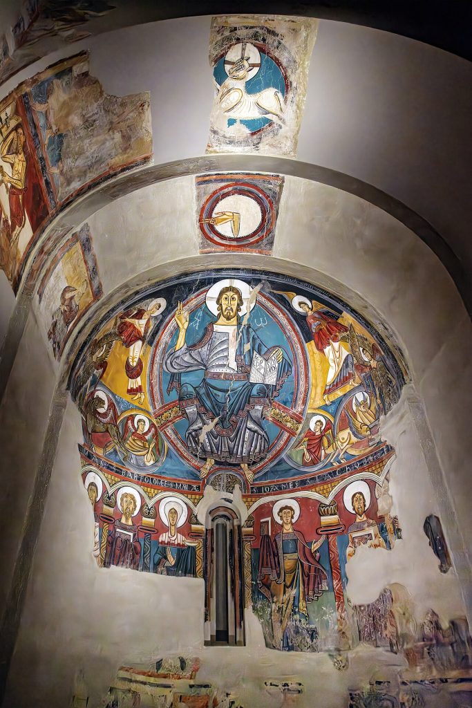 Pantocrátor del ábside de San Clemente de Tahull rodeado por el Tetramorfos