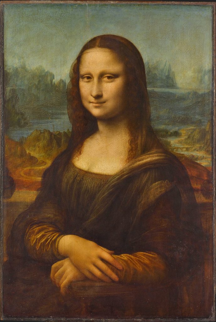 La Gioconda de Leonardo da Vinci, retrato de una mujer ante un paisaje