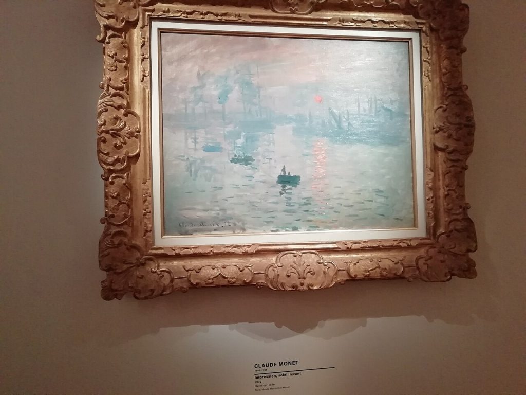 Impresión, sol naciente de Claude Monet, vista del puerto de Le Havre al amanecer