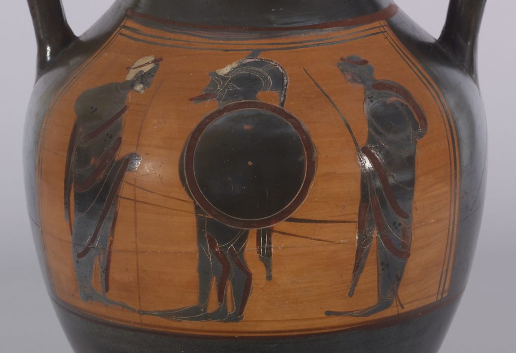 Aquiles y Héctor en una representación de la tradición artística de la Ilíada