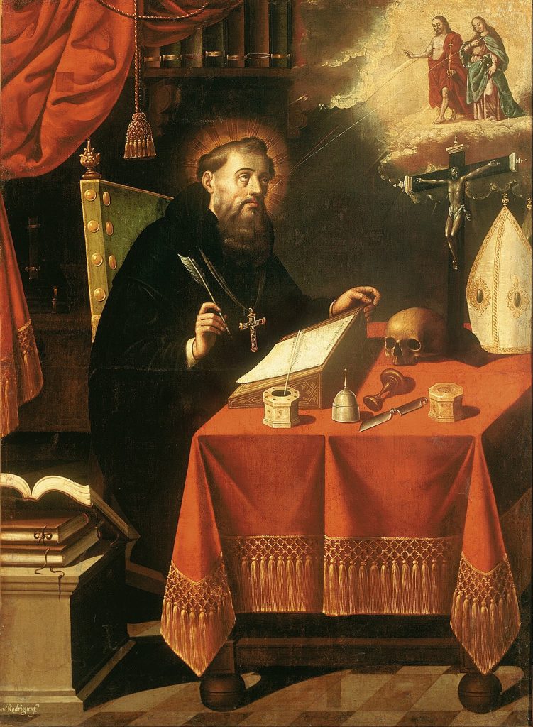 Representación de Agustín de Hipona para ilustrar la doctrina de la iluminación divina