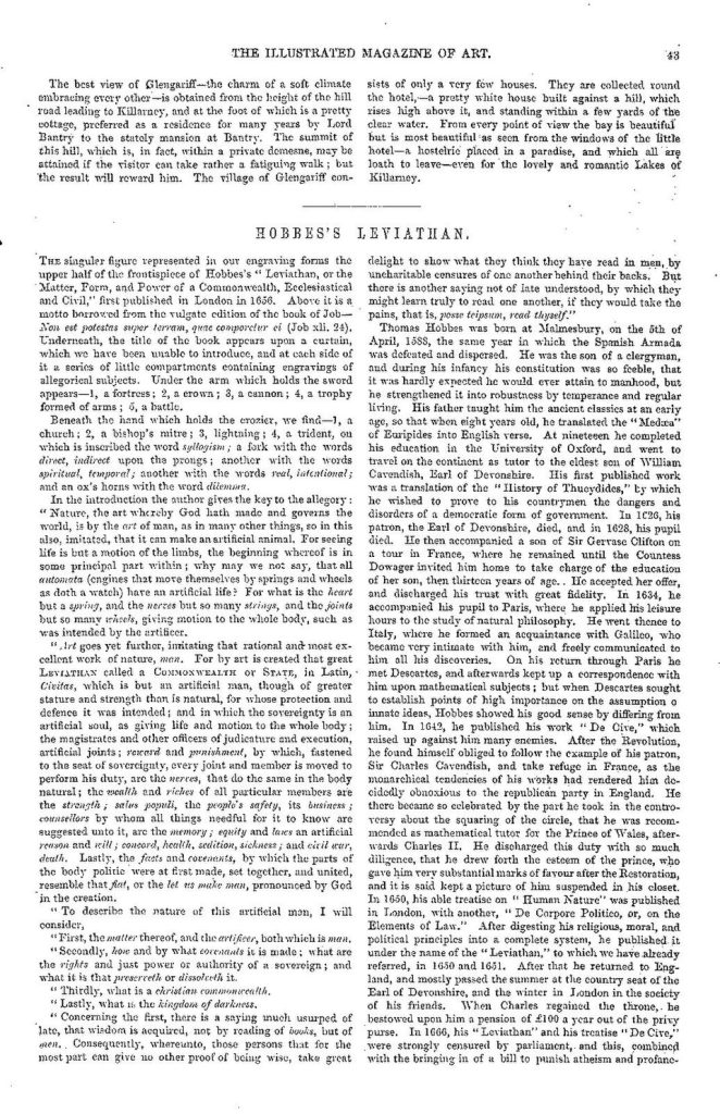Frontispicio histórico del Leviatán de Thomas Hobbes como representación de la soberanía