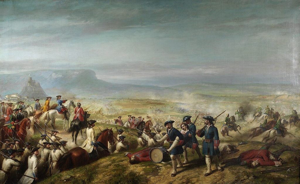 Representación histórica de una batalla de la Guerra de Sucesión española