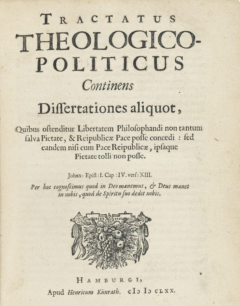 Portada latina del Tratado teológico-político de Baruch Spinoza, edición de 1670
